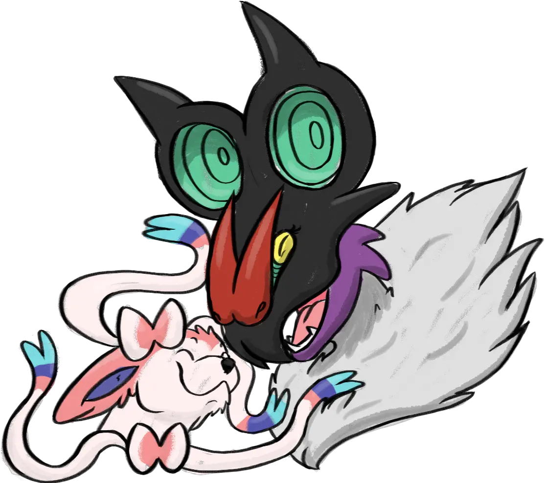  Noivern And Sylveon Pokemon Noivern And Sylveon Full Fictional Character Png Sylveon Transparent