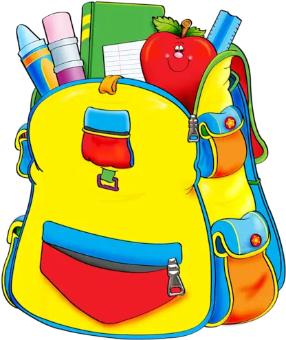  School Clipartschool Backpack With School Supplies Clipart Png Backpack Clipart Png