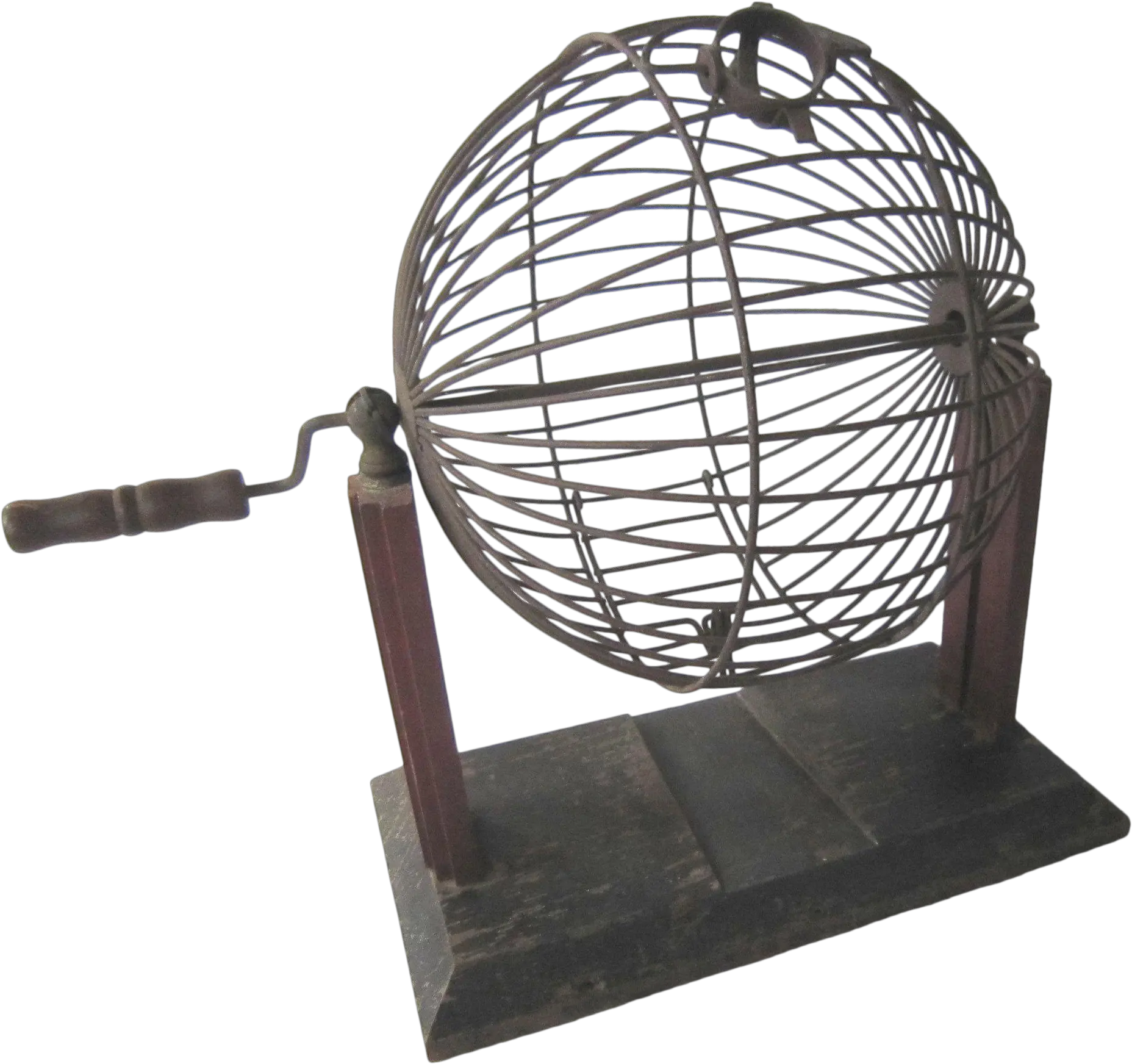  1930s Vintage Bingo Cage With Painted Horizontal Png Steel Cage Png