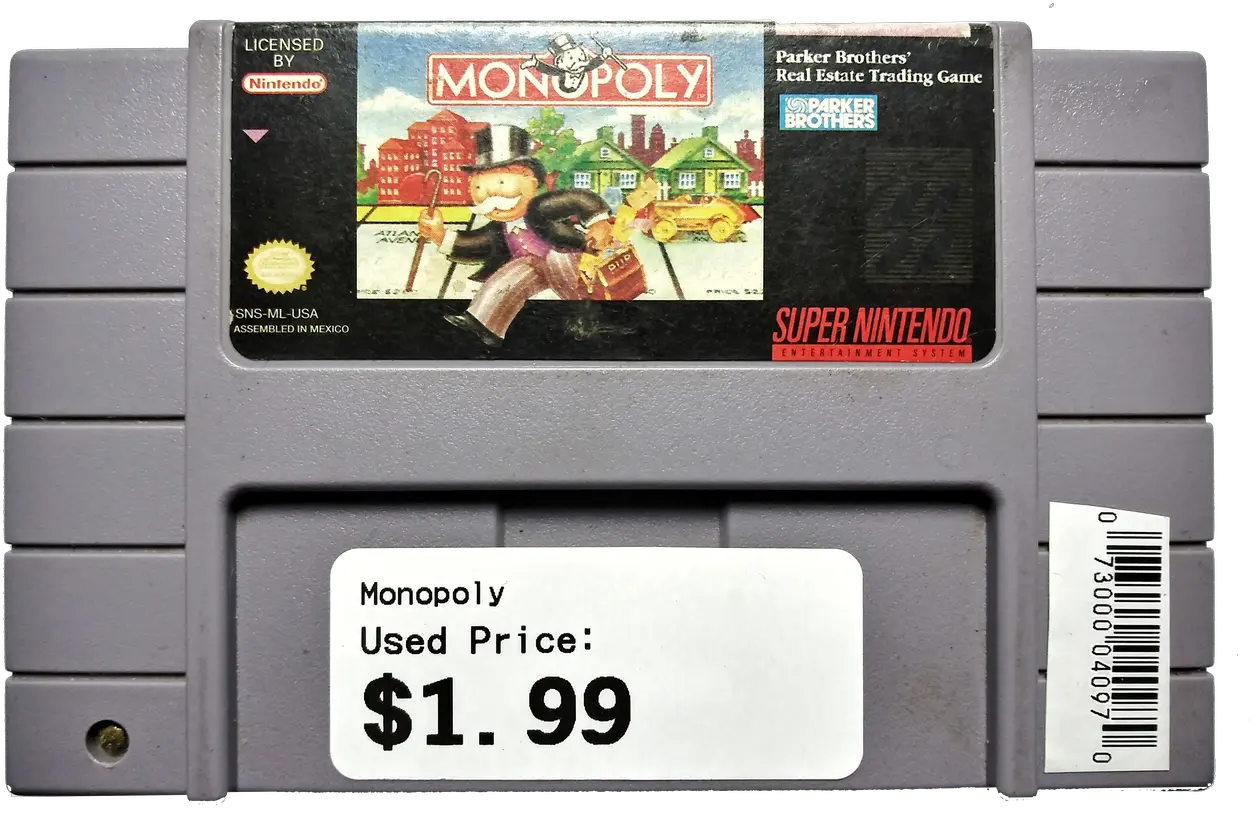  Monopoly Snes Home Improvement Snes Original Cartridge Png Snes Logo Png