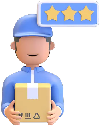  Premium Top Rated Delivery Man Holding Package 3d Courier 3d Icon Png Package Delivery Icon