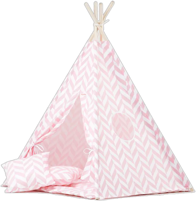  Pink Herringbone Teepee Set Kids Tent Tent Png Teepee Png