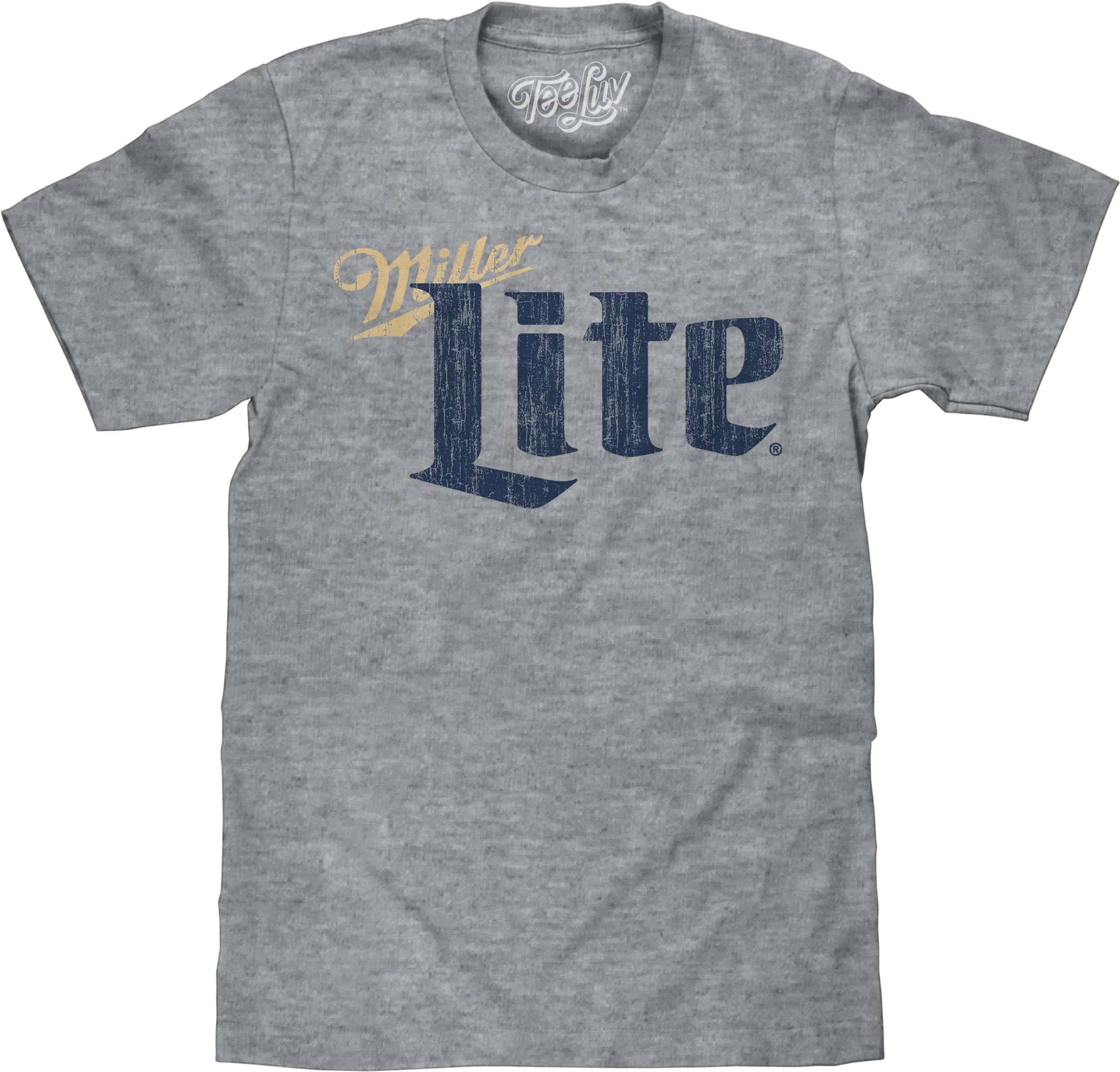  Miller Lite Distressed Logo T Short Sleeve Png Miller Lite Logo Png