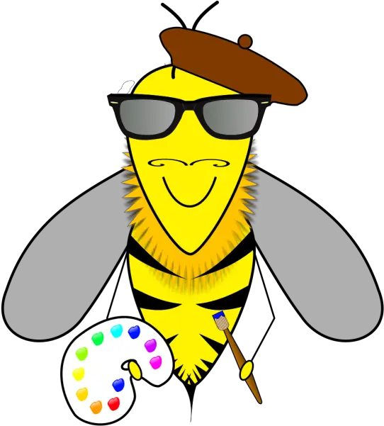  Hipster Bee Artist Clipart I2clipart Royalty Free Public Bee Artist Clipart Png Glasses Clipart Transparent