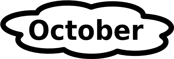  Calendar Clip Art Black And White October Word Clipart Hd Png October Png