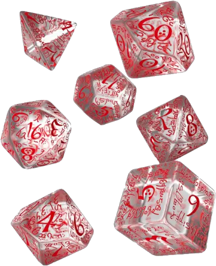  Download Hd Elvish Translucent U0026 Red Dice Set Dados Rpg Elven Dice Transparent Blue Png Red Dice Png