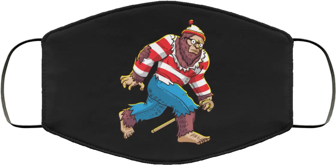  Bigfoot Waldo Face Mask Ear Loops Arnold Schwarzenegger Cigar Face Mask Png Waldo Png