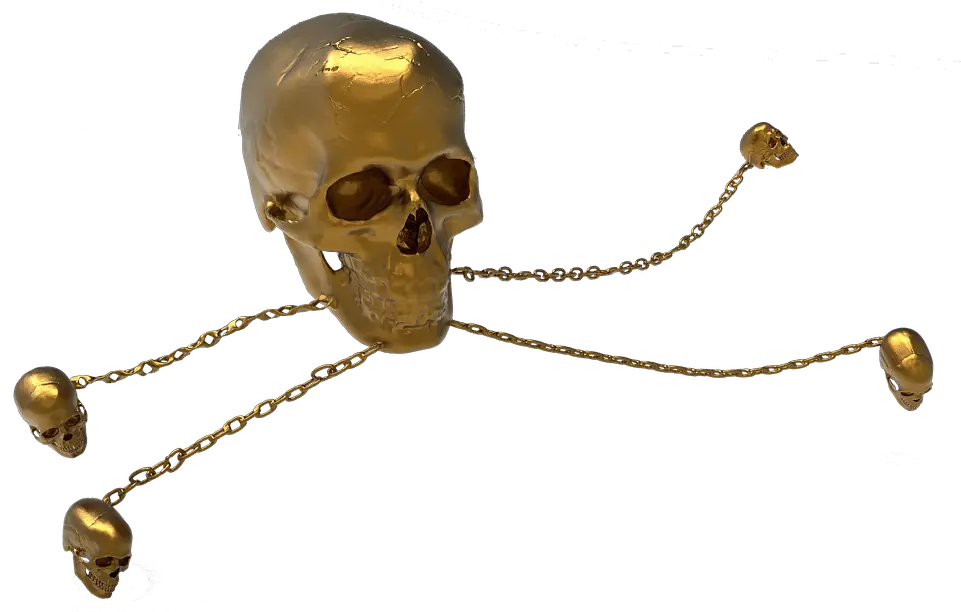  Download Skeleton Head Gold Isolated Inele Cu Cap De Schelete De Aur Png Skeleton Head Png