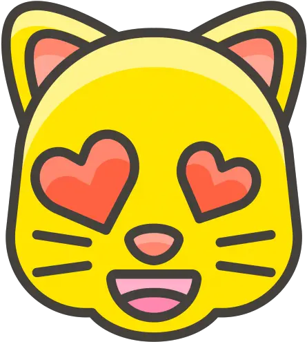  Smiling Cat Face With Heart Eyes Emoji Yellow Cat Face Kitty Cat In Cartoon Png Eyes Emoji Transparent