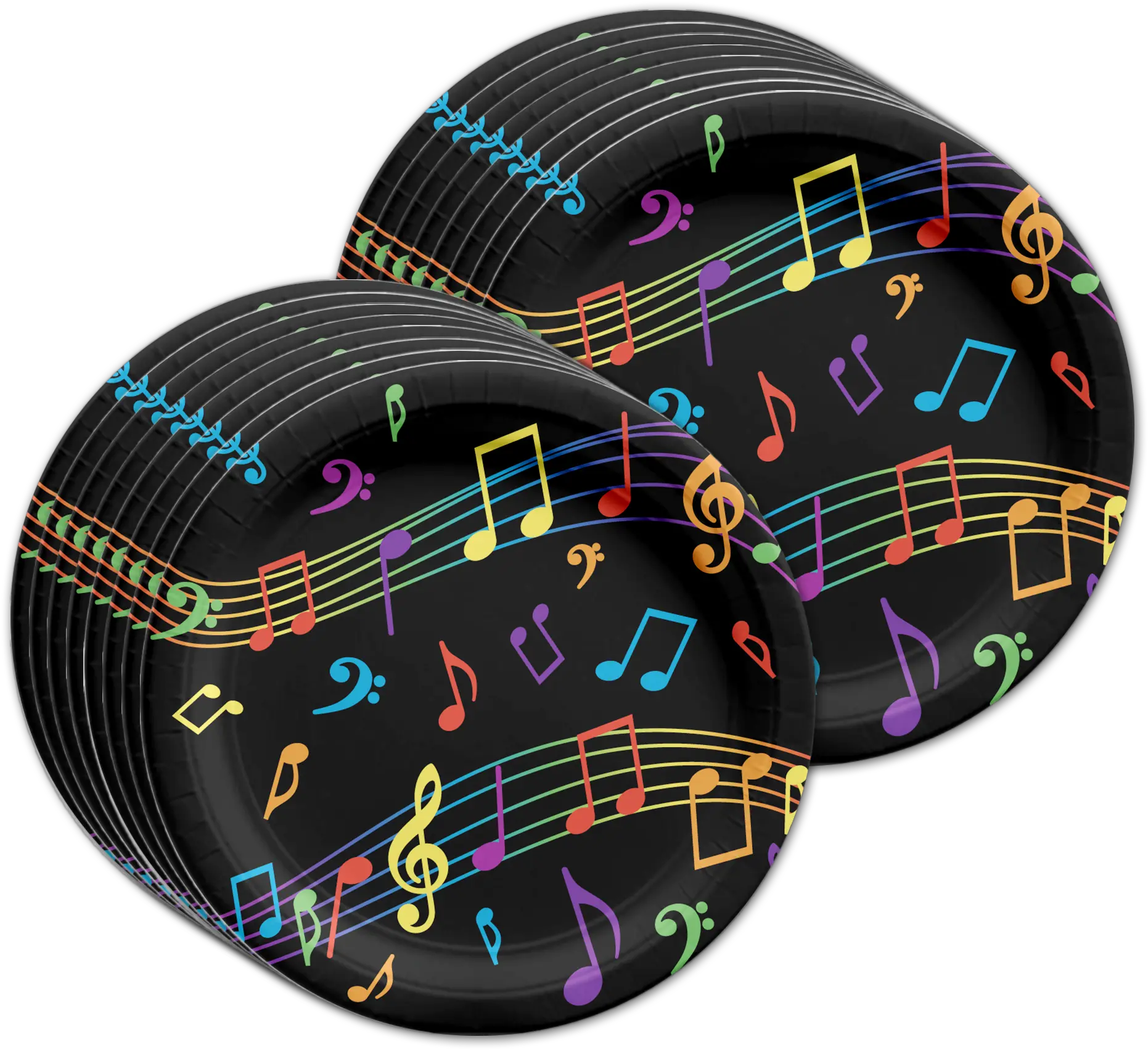  Colorful Music Notes Birthday Party Tableware Kit For 16 Dot Png Colorful Musical Notes Png