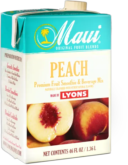  Maui Peach Smoothie Mix Crafted Beverages Cocktails Maui Peach Smoothies Png Peach Transparent