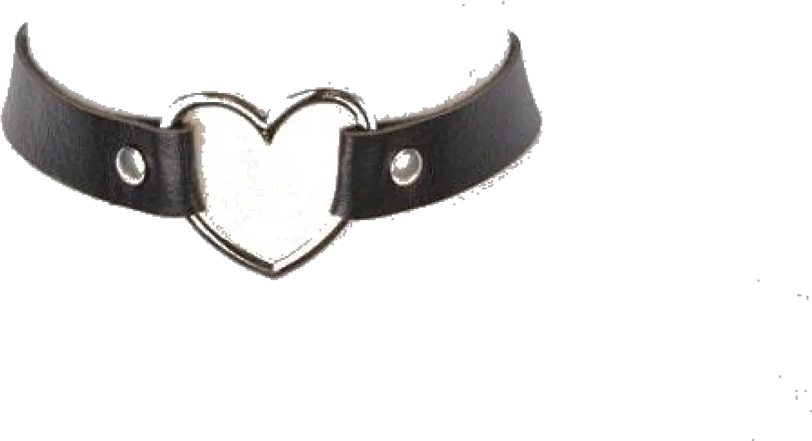  Helloexo Necklaces Leather Heart Choker Trendmenet Black Heart Choker Png Choker Png