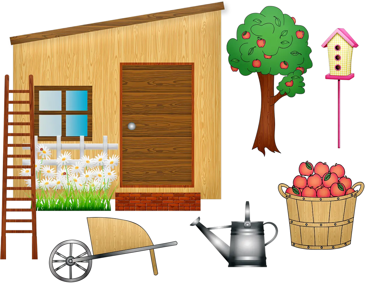  Garden Shed Wheelbarrow Ladder Free Image On Pixabay Garden Shed Clip Art Png Shed Png