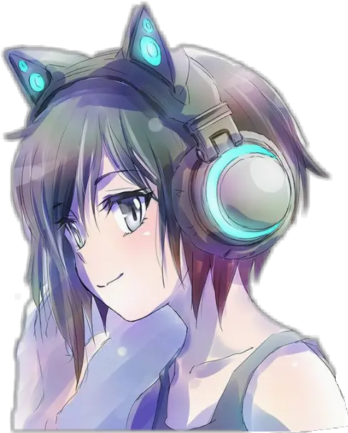  Download Report Abuse Anime Girl With Cat Headphones Cute Anime Girls With Headphones Png Anime Cat Png