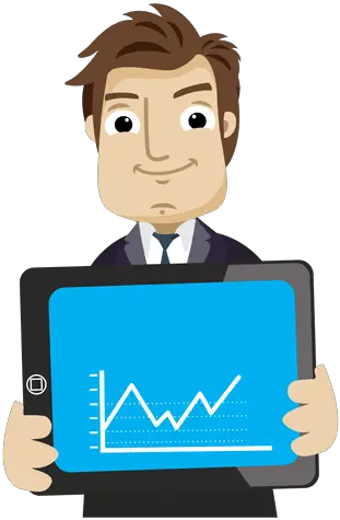  Businessman Cartoon Showing Graph Tab Transparent Png Video Ad Gigs On Fiverr Tab Png