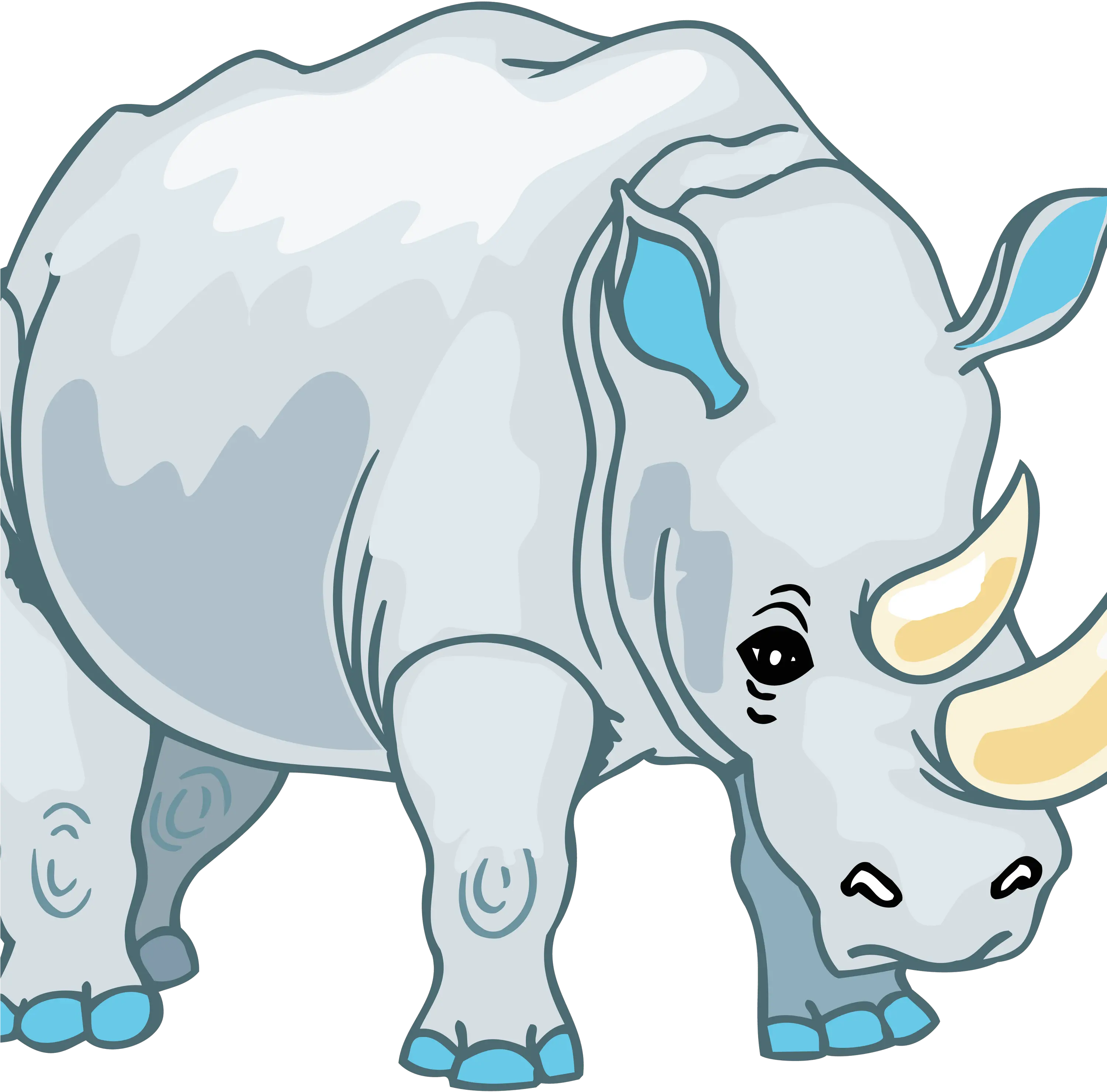  Rhino Cartoon Clipart Transparent Png Rinoceronte Dibujo Rhino Transparent Background