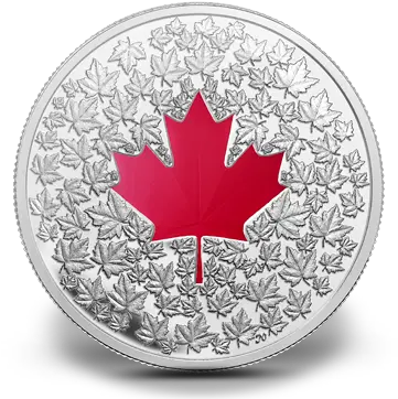  20 Fine Silver Coin Maple Leaf Impression 2013 The Canada Maple Leaf Coin Png Red Leaf Logo