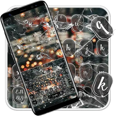  Amazoncom Rain Drops Broken Glass Keyboard Theme Appstore Glass Broken Themes Png Rain Emoji Png