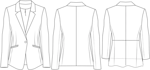  Sewing Pattern Ladies Jacket Long Sleeve Png Bomber Jacket Template Png