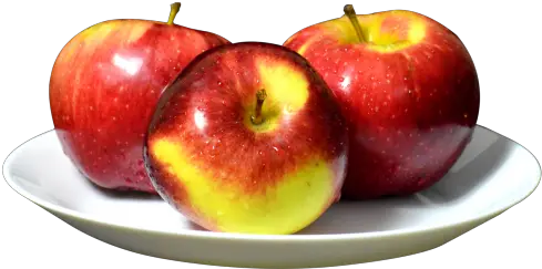  Apples Apple Is On The Plate Png White Plate Png