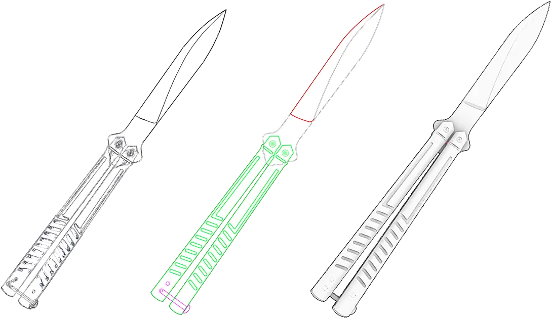  Butterfly Knife Knife Png Butter Knife Png