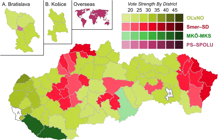  2020 Slovak Legislative Election Slovakia General Elections Map Png Strength Png