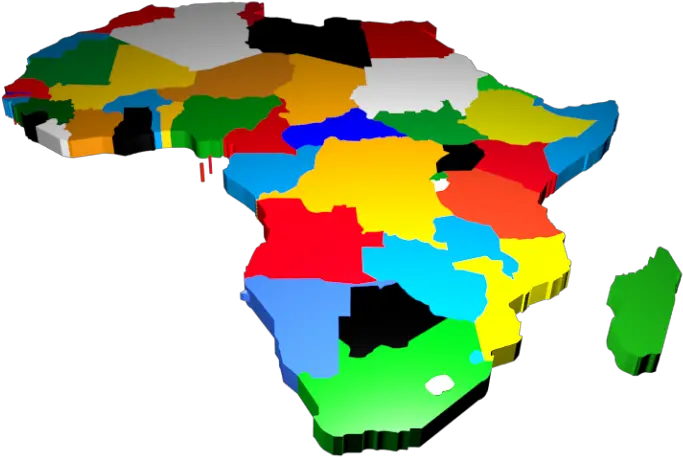  Africa Map Colored Free 3d Model Blend Obj 3ds Free3d Africa Map 3d Png Africa Map Png