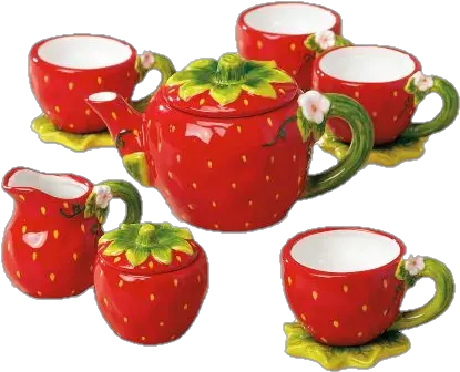  Download Strawberry Tea Set Png Image Strawberry Tea Set Tea Set Png