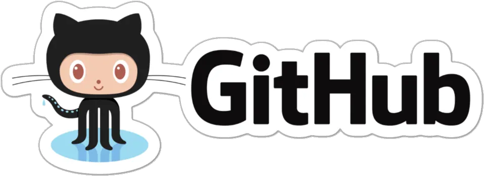  Octopus Logo Sticker With Github Text Cartoon Png Git Hub Logo