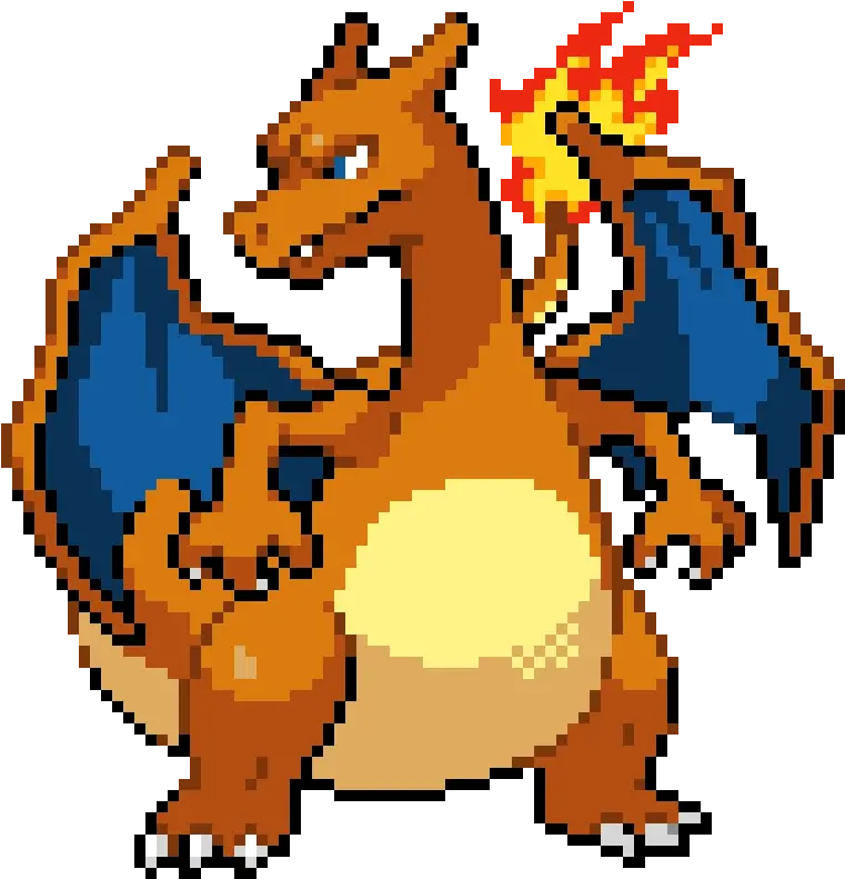  Pokemon Pixel Art Charizard Clipart Shiny Charizard Pixel Art Png Charizard Transparent