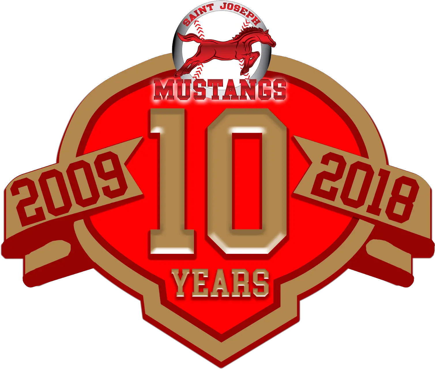  Mustangs Reveal 10th Anniversary Logo St Joseph Mustangs Png Anniversary Logo