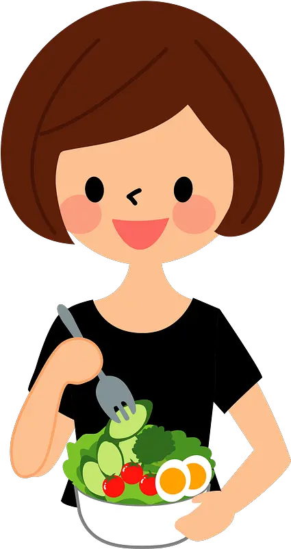  Woman Eating A Salad Clipart Girl Eating Salad Clipart Png Eat Png