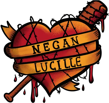 Negan Lucille Blood Heart Png Bloody Love Bloody Heart Png