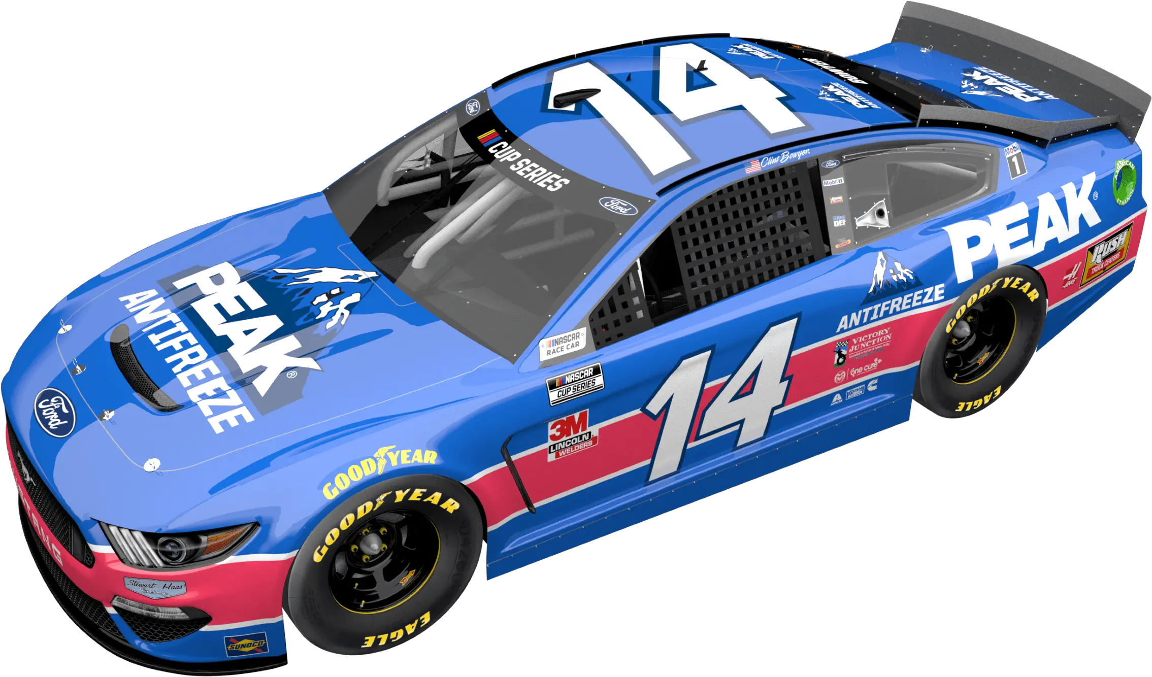  Clint Bowyer Reveals Kyle Petty Inspired No 14 Peak Ford Kevin Harvick Busch Apple Png Nascar Png