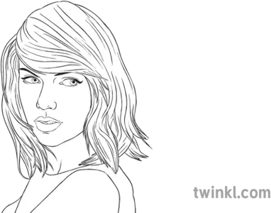  Taylor Swift Black And White Illustration Twinkl Angry Teacher Black And White Png Taylor Swift Png