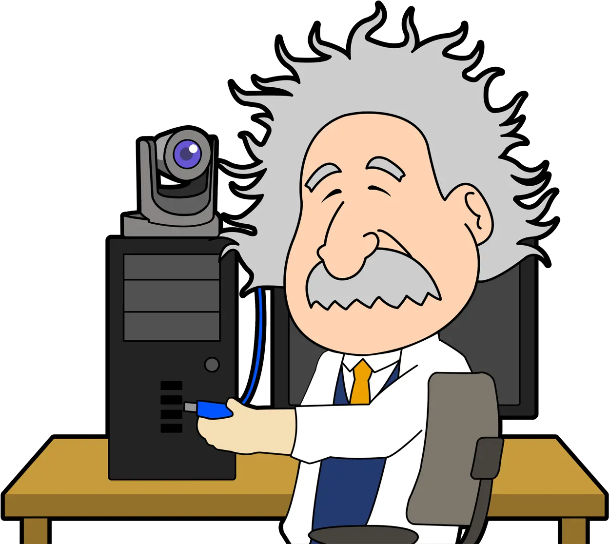  Einstein With Usb Camera Cartoon Png Einstein Png