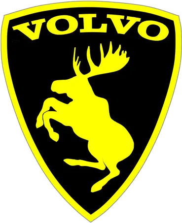  Emblem Sköld Volvo Stegrande Älg Svartgul Hovacom Volvo Moose Sticker Black Png Volvo Logo Png