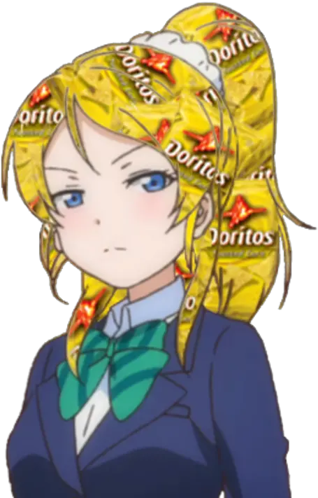  Eri Ayase Doritos Hair Know Your Meme Love Live Eli Ayase Meme Png Dorito Transparent