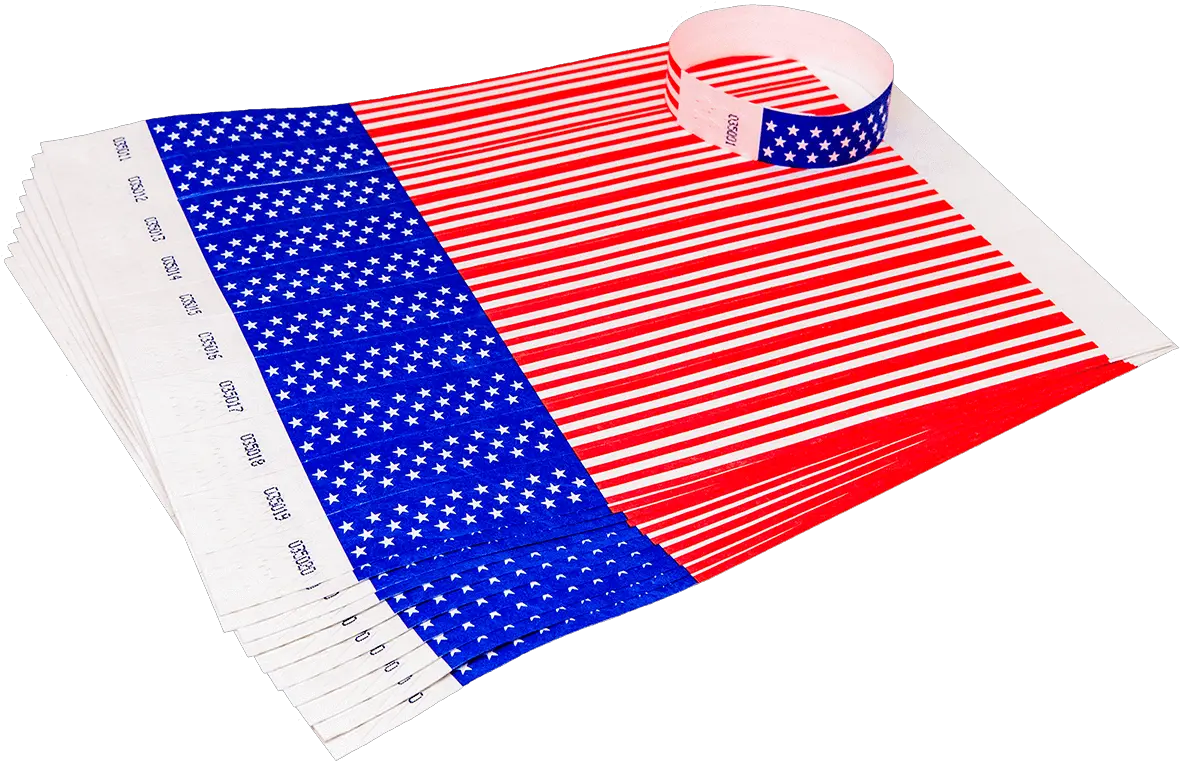  100 Stars Stripes Tyvek Wristbands Paper Png Stars And Stripes Png