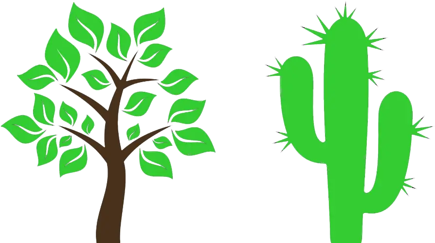  Clipart Tree Cactus Transparent Free Tree With Leaves Clipart Png Cactus Clipart Png