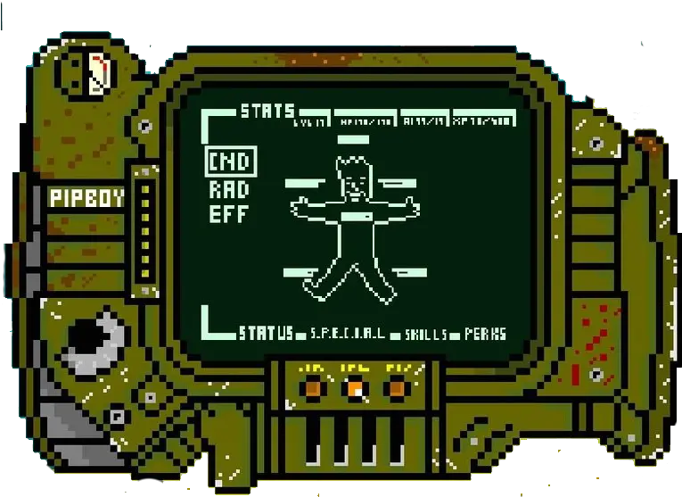  Fallout Pipboy Pixelart Template Pip Boy Fallout Pixel Art Png Pip Boy Png