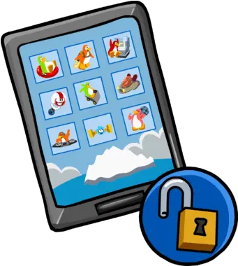  Club Penguin Rewritten Club Penguin Phone Item Png Penguin Aim Icon