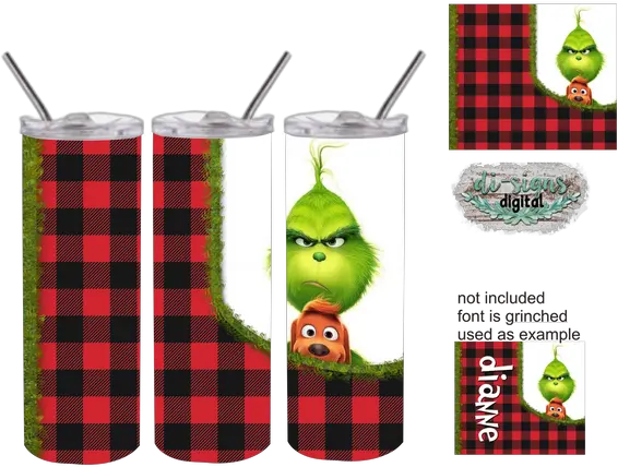  Grinch Buffalo Plaid Bundle Digital Image For Skinny Glitter Watermelon Ciroc Bottle Png Grinch Icon