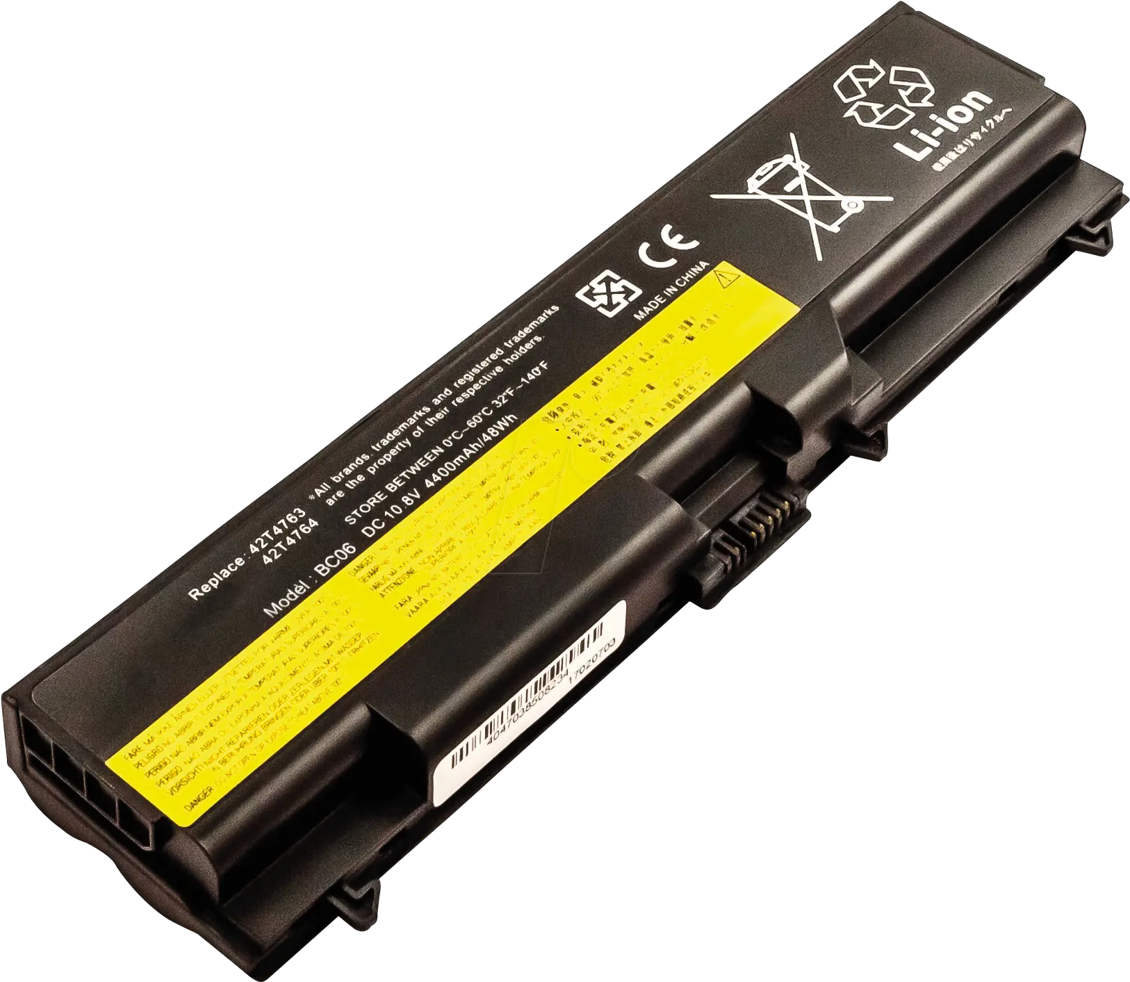  Laptop Battery For Lenovo Li Ion 4400 Mah Lenovo L530 Battery Png Battery Png