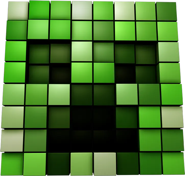  Rendered As Individual Blocks Pic Minecraft Creeper Face Block Png Creeper Face Png