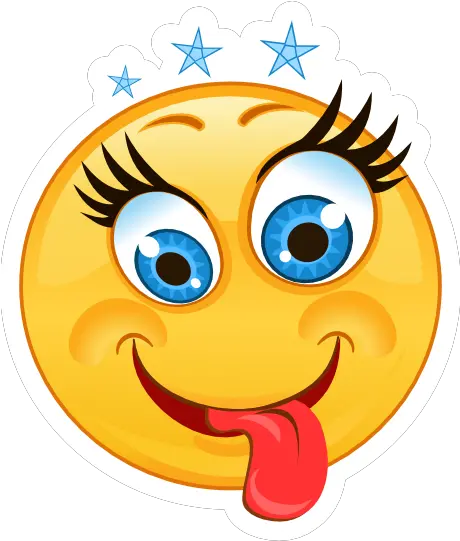  Crazy Tongue Out With Stars Emoji Sticker Smiley Png Tongue Emoji Transparent