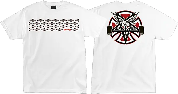  Independent Thrasher Pentagram Cross Ss Xl White Thrasher Png Pentagram Transparent