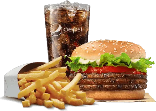  Download Free King Whopper Hamburger Cheeseburger Fries Burger King With Juice Png French Fries Icon