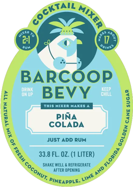  Colada Mix Barcoop Bevy Cocktail Mixers Label Png Pina Colada Png