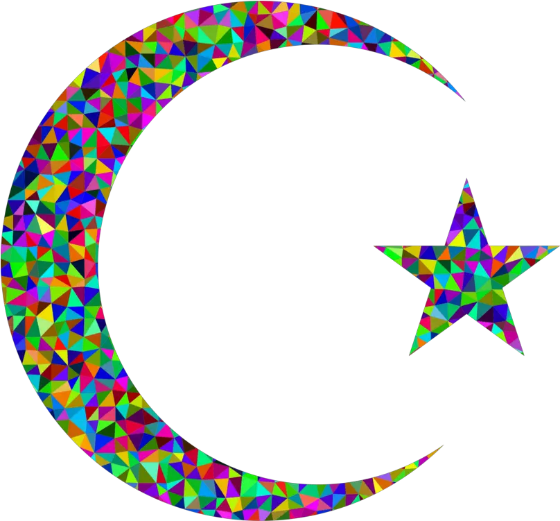  Crescent Moon Symbols Of Islam Mosaic Crescent Moon With Star Png Islam Symbol Png